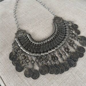 Antique Silver Statement Necklace